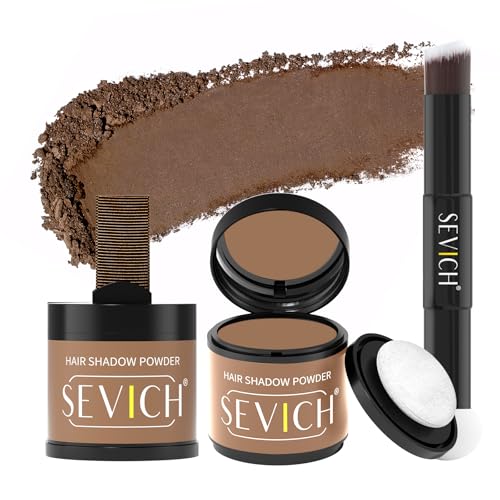 Sevich Hairline Powder 10g 2-Pack with Brush, Instantly Conceals Hair Loss & Thinning, 48H Waterproof Root Touch Up Powder, Natural Hair Shadow Toppers for Women & Men, 2 Box = 5 Boxes,Brown Brown 0.71 Ounce (Pack of 1)