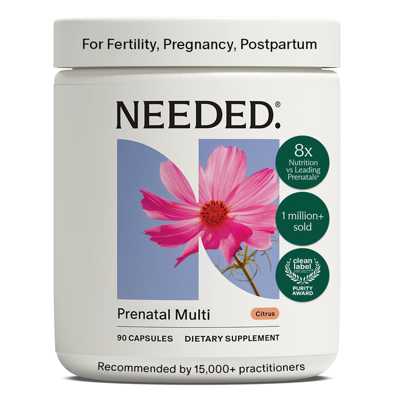 Needed. Multivitamin for Prenatal, Prenatal Multi Essentials Capsule | Pregnancy, Breastfeeding, Postpartum, Expertly-Formulated & Third-Party Tested, Citrus Scent Insert, 30-Day Supply Citrus Insert