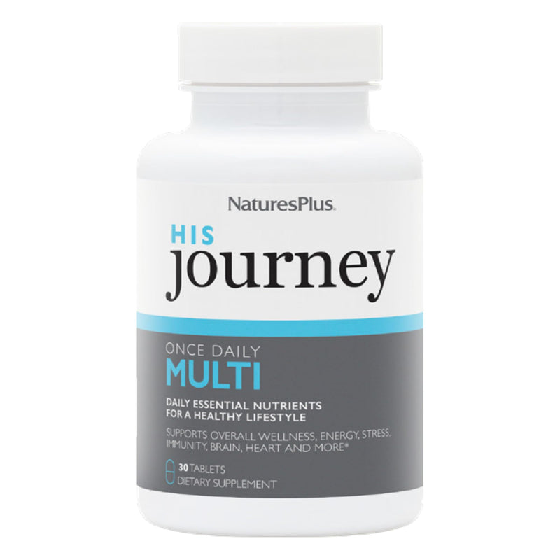 NaturesPlus His Journey - 30 Tablets - Men’s Multivitamin - 100% DV of All Vitamins - Supports Overall Wellness, Energy, Immunity & Brain Health - 30 Servings