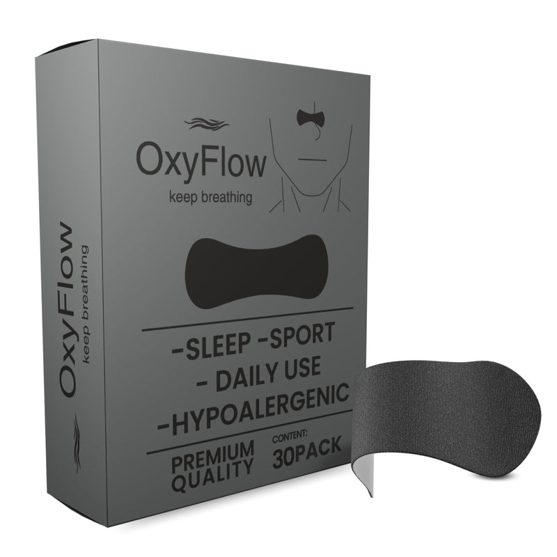OxyFlow Nasal Strips for Breathing- for Sensitive Skin, Nose Strips for Snoring, Nasal Congestion Relief, Nasal Tape, Breathe Right, Athletic Nasal Strips, Extra Strength, Universal Fit.