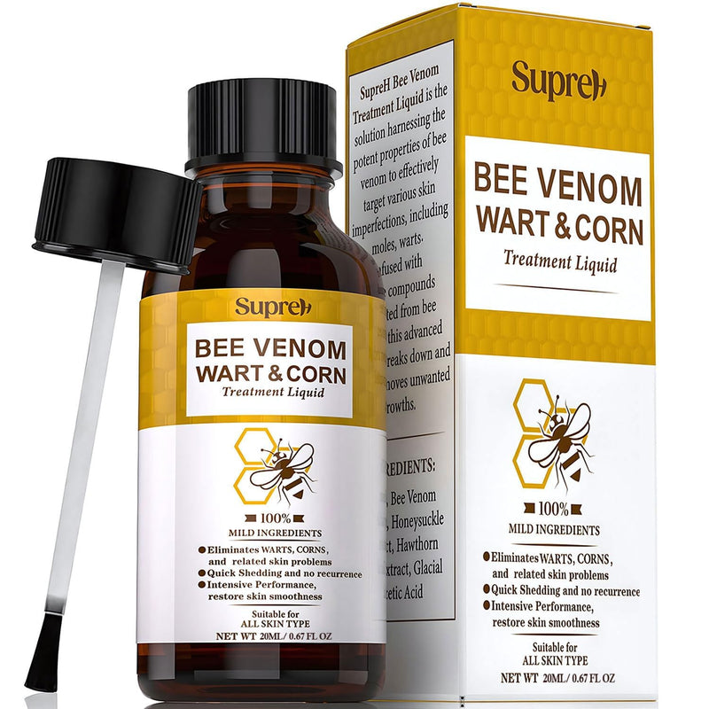 Fast-Acting bee Venom wart Remover: wart Freeze Off with salicylic Acid & bee Venom Cream - Wart Removal for Plantar Genital 18 ML