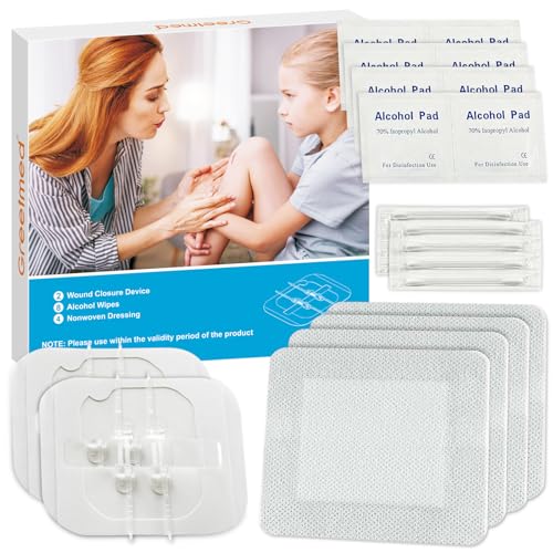 Emergency Wound Closure Strips - 2Pcs Zip Stitch Laceration Closure Kit Closures Repair Wounds Without Stitches - Butterfly Bandages for Wounds 2 Pcs Sets