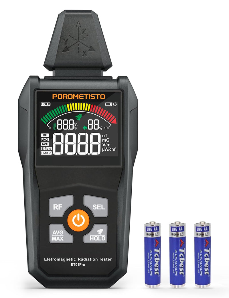 EMF Meter Radiation Detector, ET01Pro EMF Detector, 5-in-1 Electromagnetic Field & Radio Frequency Detector for Home Use & Office EMF Inspections,Ghost Hunting Equipment - BeesActive Australia