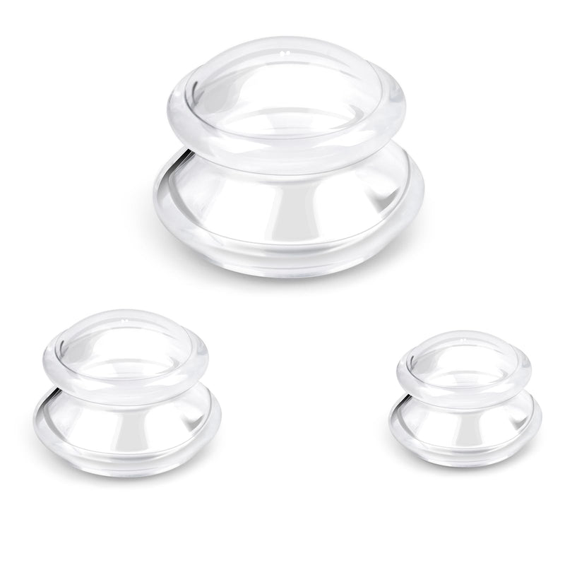 Silicone Cupping Therapy Sets, Cupping Kit for Massage Therapy,Anti Cellulite Cup, for Cellulite Reduction Joint Pain Muscle Pain Transparent White - BeesActive Australia