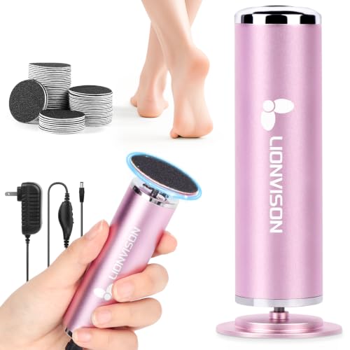 LIONVISON Electric Foot Callus Remover: Adjustable Speed Foot File Pink