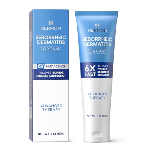 Hermon Seborrheic Dermatitis Scalp Treatment Cream: Soothing Itching Redness Scaling of Seborrheic Dermatitis - Fast-Acting Anti-Itch Ointment for Scalp Face Chest and Body for Men and Women 1 Pack