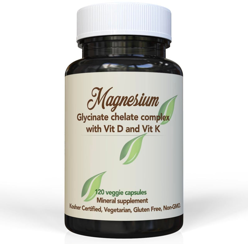 Magnesium Glycinate 500mg with Vitamin D3 + K2 – Small Easy-to-Swallow Capsules for Sleep, Muscle, Bone & Heart Support – Doctor Formulated, Non-GMO, Made in USA -120 Capsules