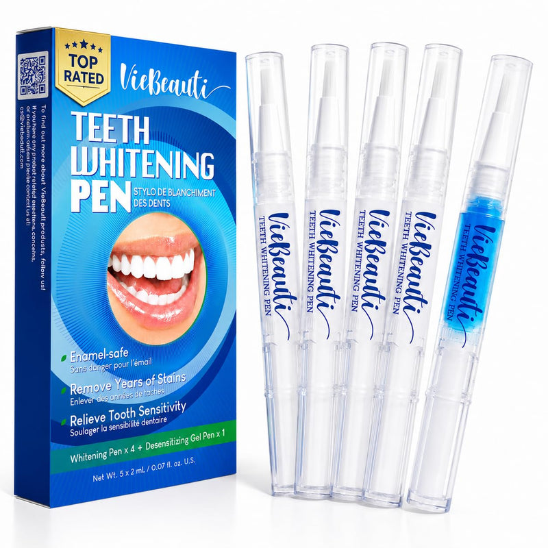 VieBeauti Teeth Whitening Pen Kit, 35% Carbamide Peroxide Gel, 5 Pack Mint