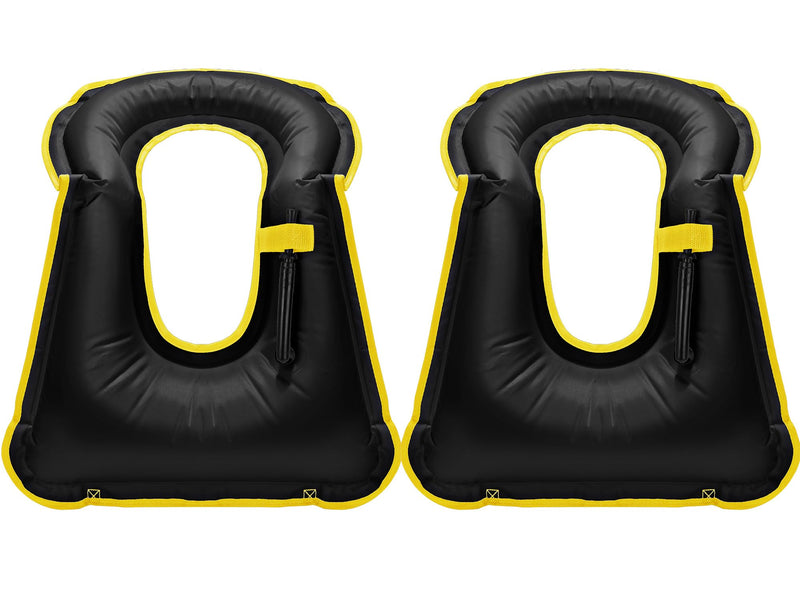 Deekin 2 Pcs Inflatable Vest for Adults with Adjustable Strap Fluorescent Color Inflatable Vest Black