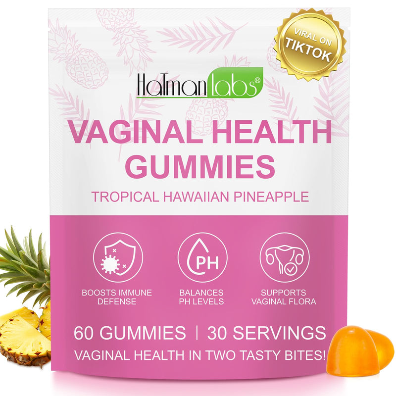 Vaginal Probiotics Gummies for Women, PH Balance for Women, Hawaiian Pineapple Gummies for PH Health, Improve Immune, Women's Vaginal Health Supplement, 60 Gummies 60 Count (Pack of 1)