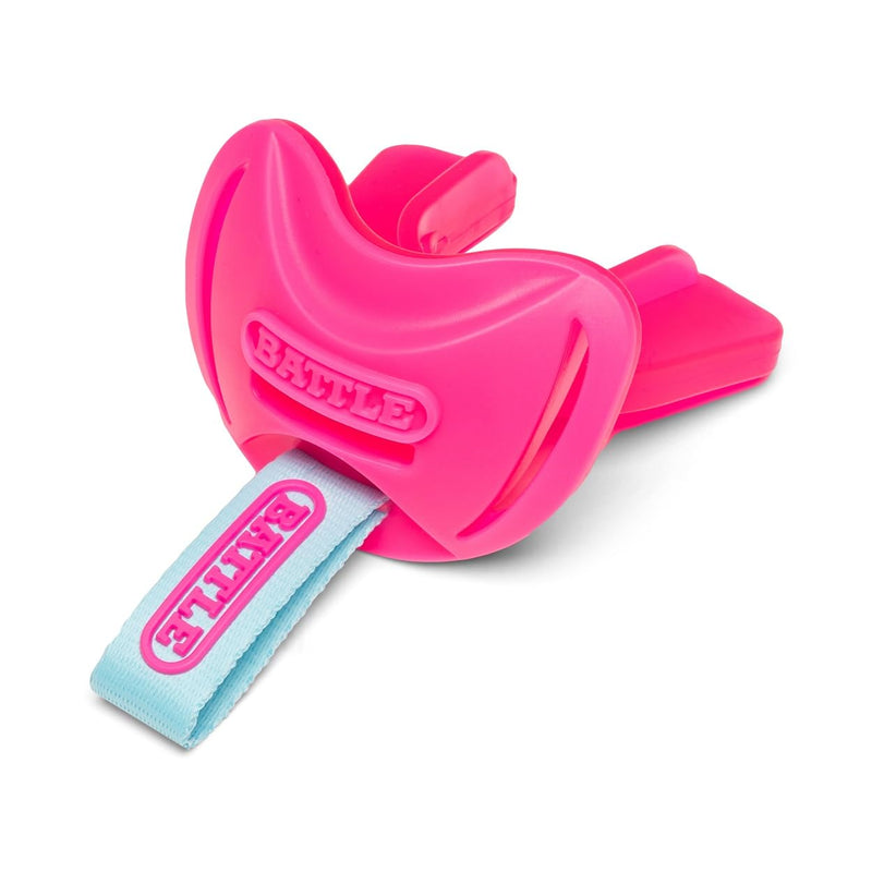 Battle Sports Speedtab F7 Football Mouthguard, No Boiling Required, Braces Compatible, Pull Tab Design (Pink) Pink