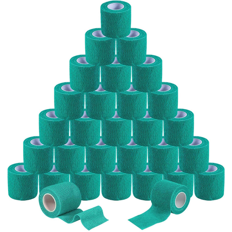 30 Pack 2 Inch x 5 Yards Green Self Adhesive Bandage Breathable Cohesive Bandage Wrap Rolls Elastic Self-Adherent Tape for Stretch Athletic, Sports, Wrist, Ankle 2 Inch, 30 Pack - BeesActive Australia