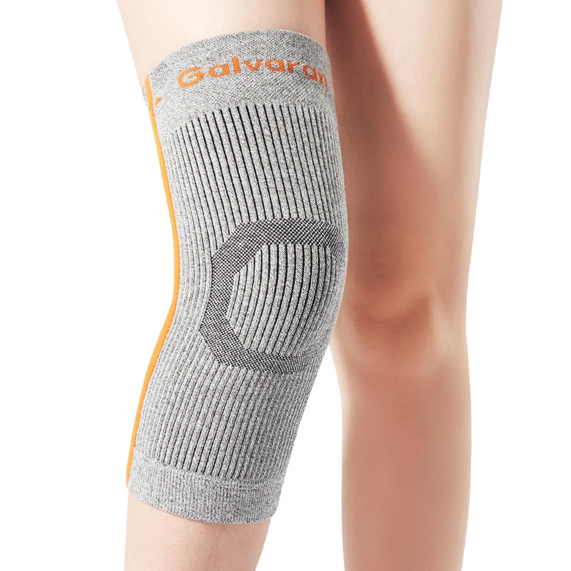 Galvaran Compression Knee Brace for Women & Men – Knee Support Sleeve for ACL, MCL, Meniscus Pain Relief, Joint Swelling & Injury Recovery | Skin-Friendly Anti-Slip Design | Daily Use & Sports Gray Medium - BeesActive Australia