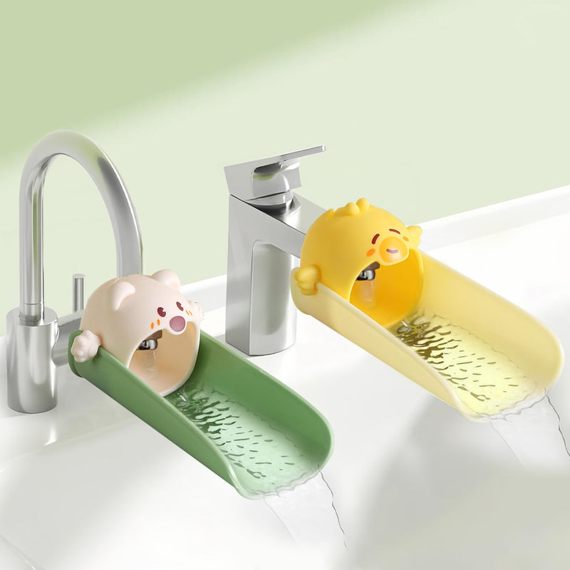2 Pack Faucet Extender for Toddlers, Kids Sink Extender for Bathroom, Kitchen, EASICUTI Food Grade Silicone Faucet Extension, Baby Hand Washing Water Spout Extender Fits Standard & Gooseneck Faucet Green + Yellow - BeesActive Australia