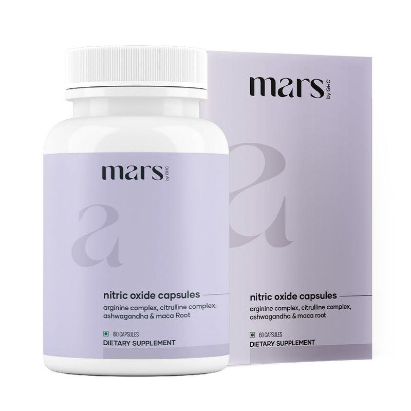 Mars Nitric Oxide Capsules ‚Äì with L-Arginine, L-Citrulline & Adaptogenic Blend | Supports Energy, Circulation & Muscle Recovery | 60 Capsules - Pack of 1 - BeesActive Australia