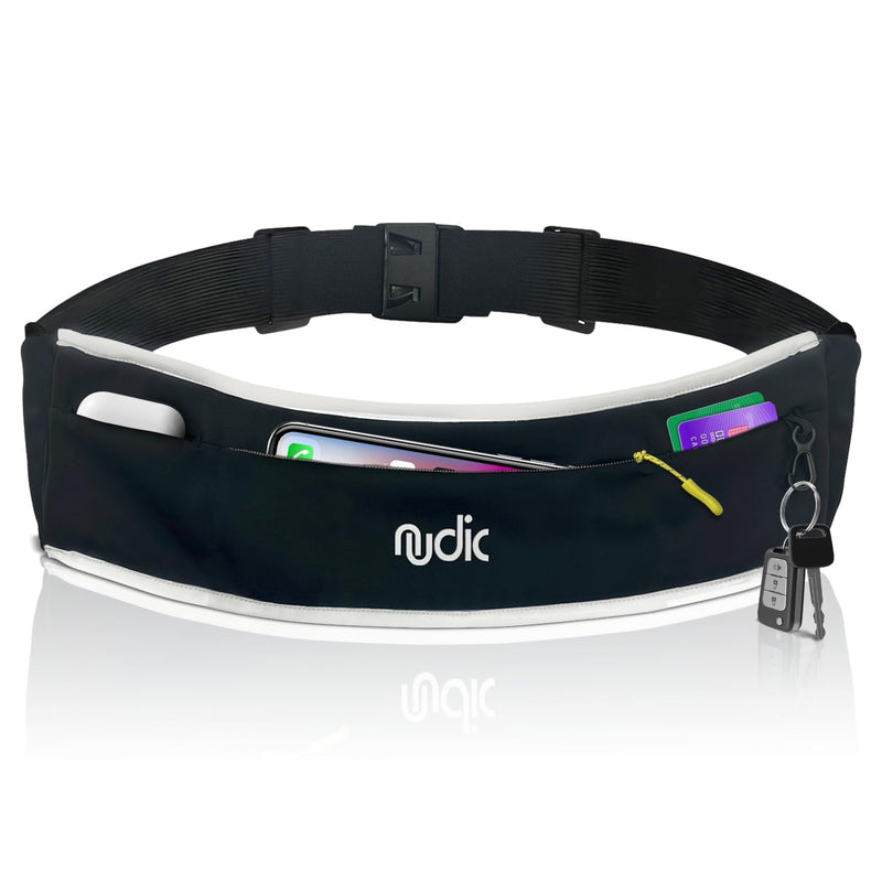 Running Belt – Lightweight Waterproof Waist Pack for Phones | Adjustable, Sweatproof Gym & Jogging Belt with Key Clip & Reflective Strap