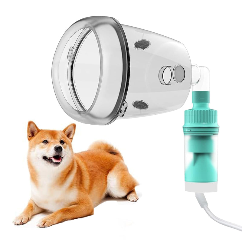 Dog Nebulizer Lying Cup and Inhaler Mask,White Pet Oxygen Mask, Suitable for Medium-Sized Dogs (Nebulizer Unit Not Included) M