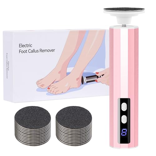 Electric Callus Remover - 9 speeds, Foot Sander with Replacement Sandpaper Discs, Rechargeable Unisex Pedicure and Manicure Tool for Dead, Dry, chapped Skin and calluses