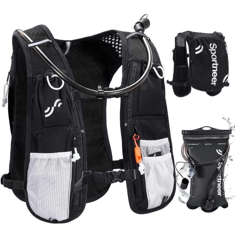 Sportneer Hydration Backpack: Running Vest with Reflective Strips -Lightweight Hydration Vest Backpack for Running Hiking Biking Cycling for Women Men Hydration Backpack with Water Bladder