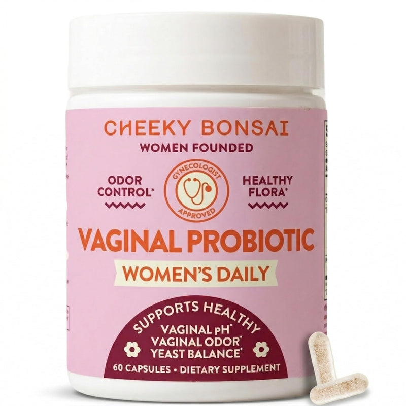 Cheeky Bonsai Vaginal Probiotic, 20 Billion CFU, 8 Strains, 60 Capsules | Supports Healthy pH & Yeast Balance, Lactobacillus Blend, Women's Daily Probiotic, Packaging May Vary