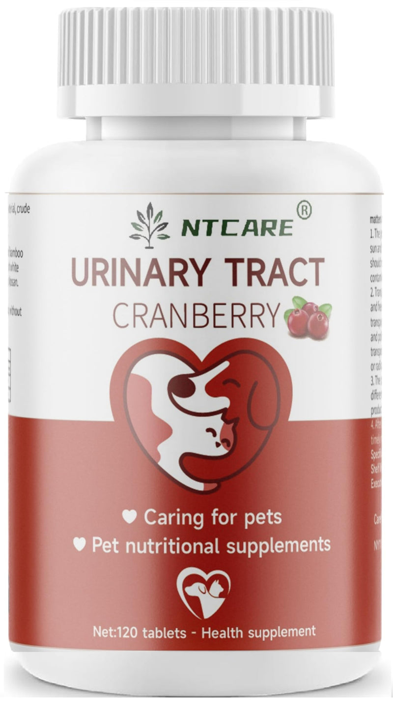 Cranberry for Dogs - Urinary Tract Support, Bladder Health, Dog UTI, Bladder Stones, Incontinence Support, Cranberry for Dogs and Cats, 120 Tablets