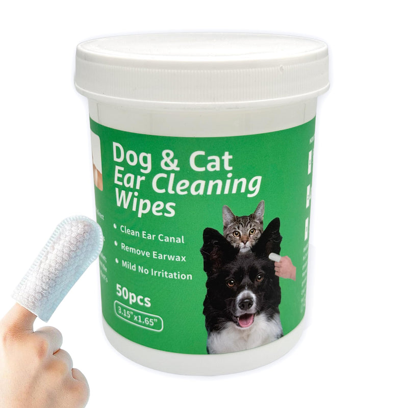 CTWPets Dog & Cat Ear Cleaning Wipes, Green Tea Scent, 50 Count