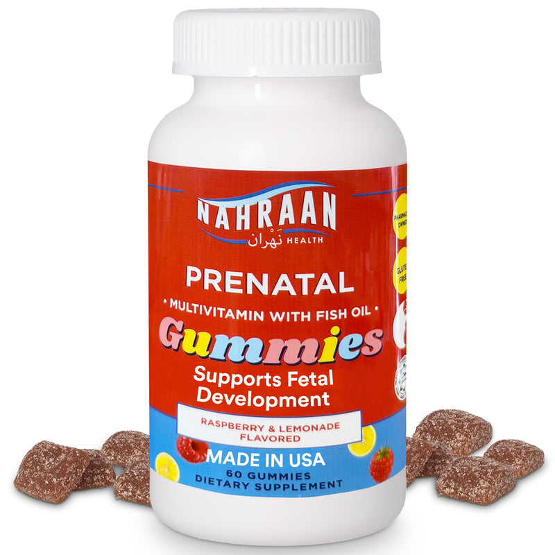 Halal Prenatal Gummies for Women - Halal Gummy Prenatal Vitamins with DHA and Folic Acid for Before/During/After Pregnancy, 60 Count, 30 Day Supply