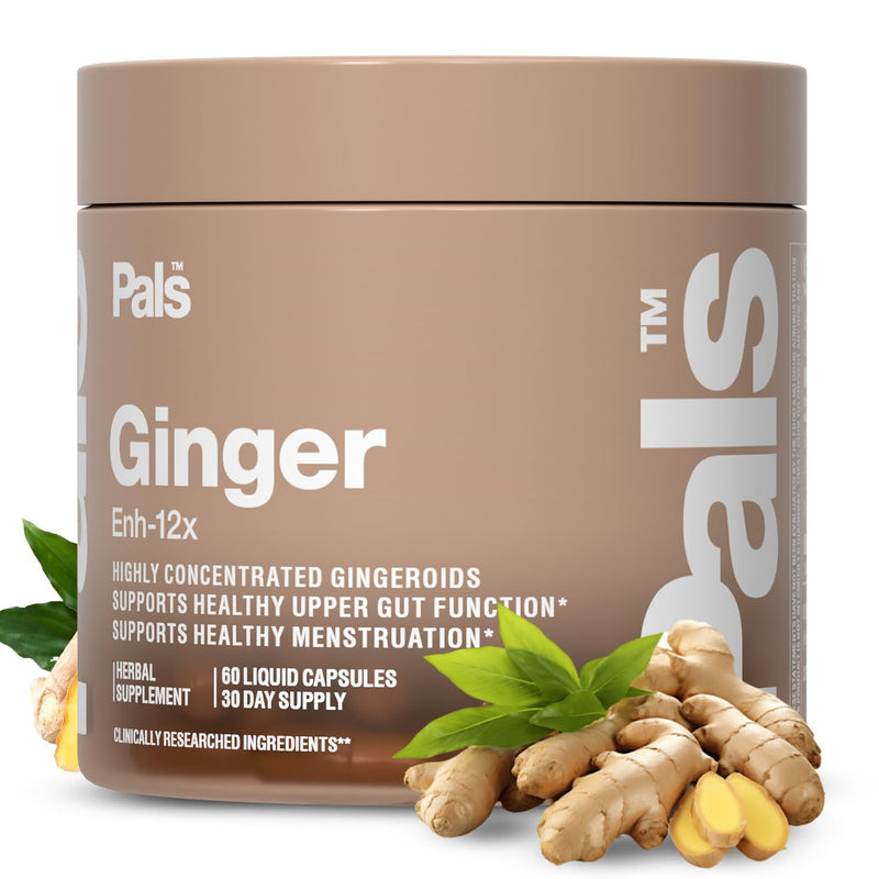 Pure Ginger Root Capsules Enh-12x: Ultra Potent 26% Gingeroids Extract Vegan Ginger Supplements for Nausea, Bloating & Menstrual Cramps, Support a Calm Stomach & Digestive Health, Non-GMO, (30 Days) - BeesActive Australia