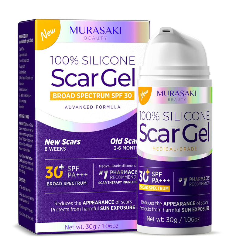Silicone Scar Gel Scar Cream: SPF 30 Advanced Medical-Grade Formula for Surgical Scars, C-Section, Stretch Marks, Acne, Burns, Keloids, Old & New Scars – Broad Spectrum UV Protection 1.06oz (30g) - BeesActive Australia