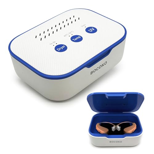 Electronic Ultra Violet C Hearing Aid Dehumidifier Automatic Dryer Case for Hearing Amplifier Removes Sweat & Moisture from Hearing Aids