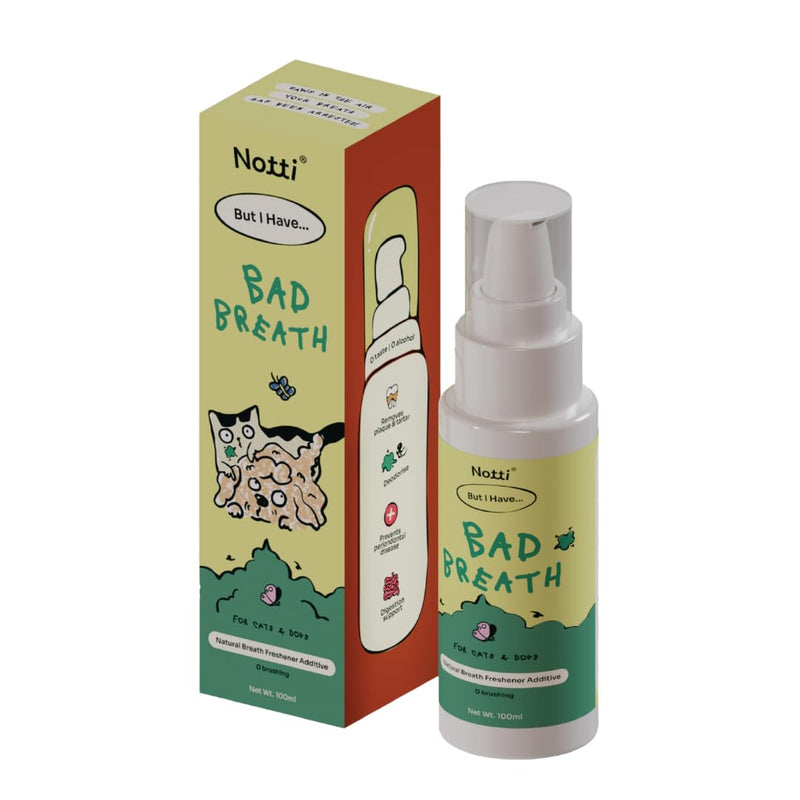 Notti Dental Fresh Advanced Plaque and Tartar Spray - Oral Care Spray - Water Additive - Pet Dental Care - No Toothpaste No Toothbrush - Eliminate Bad Dog and Cat Bad Breath - Freshen Breath