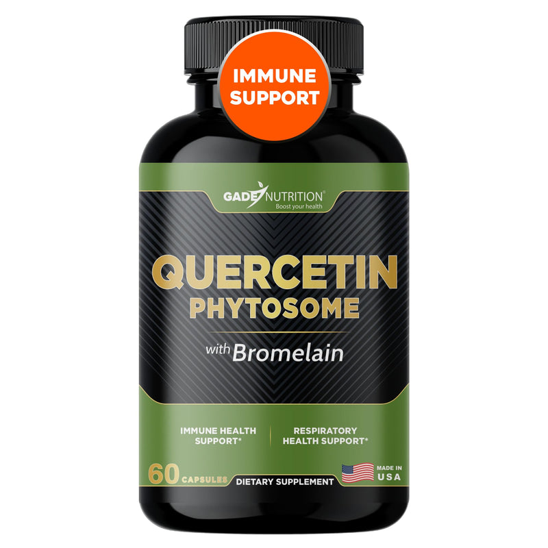 Gade Nutrition Quercetin Phytosome with Bromelain I Purified 95% I 50X Higher Absorption - Most Effective Form of Quercetin with Bromelain I Made in USA -Supplement for Men and Women