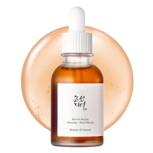 Beauty of Joseon Revive Snail Mucin Ginseng Serum Hydrating Peptide Facial Moisturizer Dark Spot Acne Scar Remover for Sensitive Face. Korean Skin Care for Men and Women (2 Fl.Oz.) 2 Fl Oz (Pack of 1)