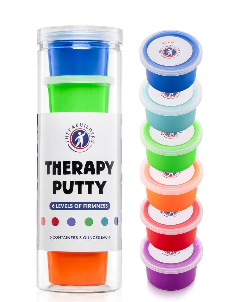 Therapy Putty Set, 6 Levels of Firmness, 3 Ounces Each Container, Multi-Color - BeesActive Australia