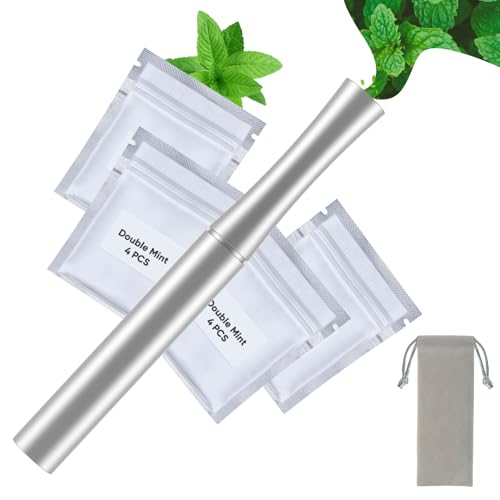 Quit Smoking Inhaler for Habit Support | Natural Plant Aroma Device | 16 Replaceable Refills-White White