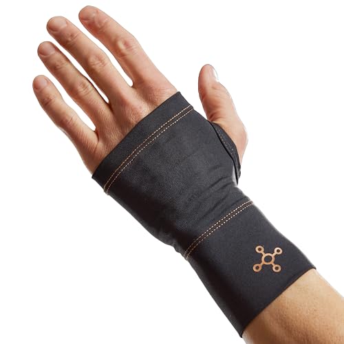 Tommie Copper Wrist Compression Sleeve, 15-20 mmHg (L/XL, Black) Large/Extra Large