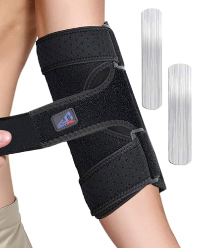 Elbow Brace for Cubital Tunnel Syndrome & Ulnar Nerve Entrapment, Tendinitis & Arthritis, Night Sleep Support with 2 Removable Metal Splints for Men & Women (M)