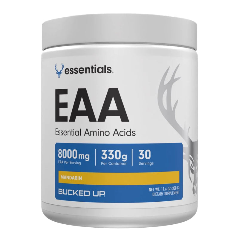 Bucked Up Essential Amino Acids - EAA Powder - Easy Mix, Non Clumping Formula - for Pre/Intra Workout - Mandarin Flavor - 30 Servings - 11.6 oz