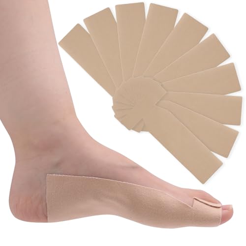 Kris-kikomy 10Pcs of Turf Toe T-Straps - Moleskin Splints for Big Toe Injuries - Adhesive Toe Straighteners Turf Toe Wrap Elastic Tape