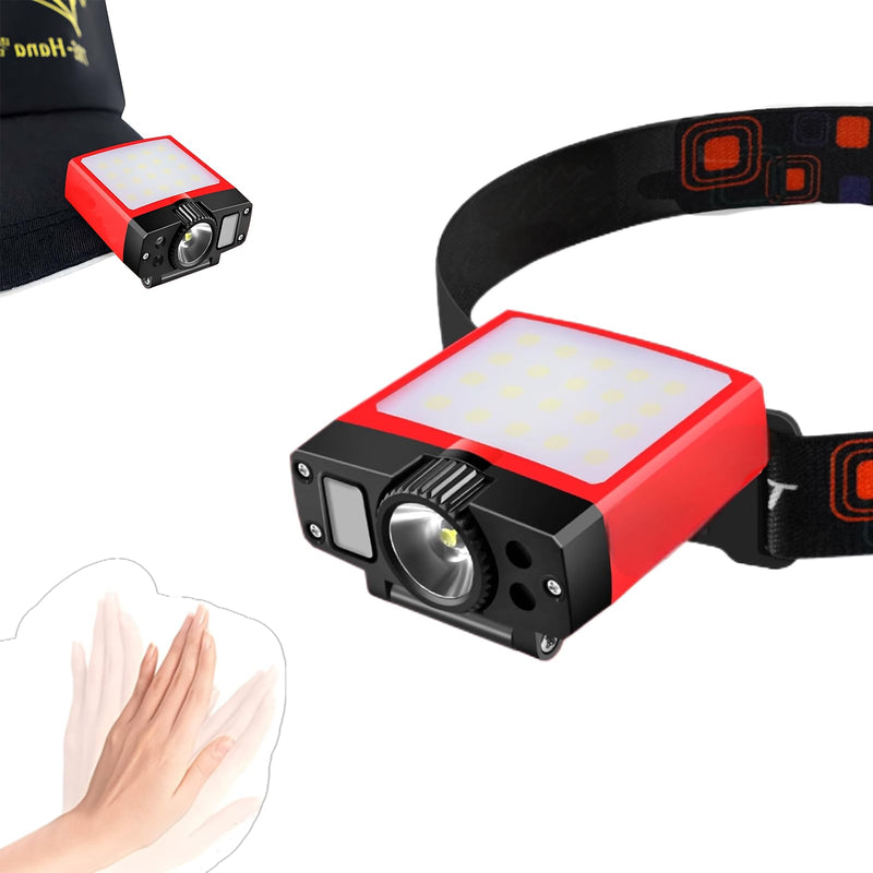 Clip-on Cap Light - with Motion Sensor, can be Charged in The Matching Magnetic Charging Box, 180° Wide Angle Adjustable (Floodlight*1, 1) Floodlight*1