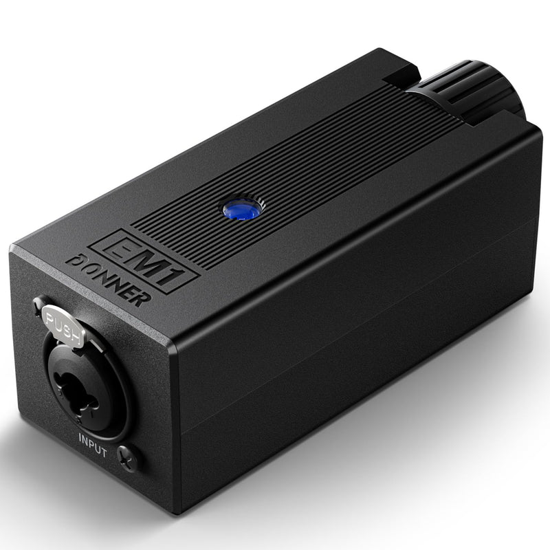 Donner EM1 Portable Analog Headphone Amplifier, Rechargeable in-Ear On-Ear Monitor Amplifier Stereo Headset Earphone Amp, with Volume Control, Audio Booster, XLR, TRS Input, 3.5mm Output Jack, Black