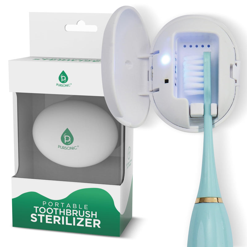 Pursonic Portable UV Toothbrush Sanitizer Case ‚Äì Rechargeable Toothbrush Cleaner with UV Light & Magnetic Mounting ‚Äì Compact, Hygienic & Long-Lasting (30-Day Battery) for Home & Travel (White) - BeesActive Australia