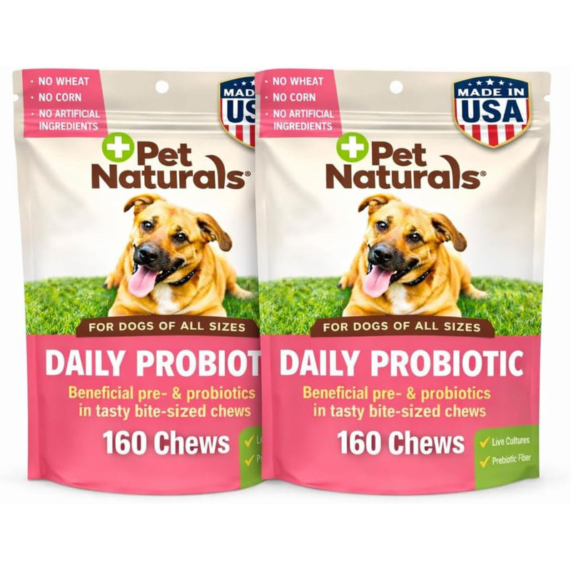 Pet Naturals Probiotics for Dogs – 320 Soft Chews, Digestive & Gut Health Dog Support with 120M CFUs + Prebiotics, Immune Support for Occasional Upset Dog Stomach, Duck Flavor, All Breeds