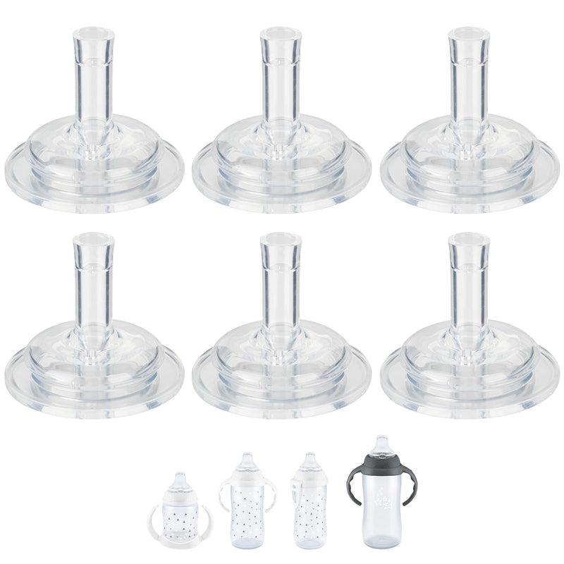 6 Count Replacement Silicone Sippy Straw Nipple Compatible with NUK,Sippy Straw Cup Nipples Replacement for NUK Active and Learner Cups, Soft 100% Silicone Sippy Straw Cup NipplesÔºå8m+ 6 Count Straw Nipple, 8m+ - BeesActive Australia