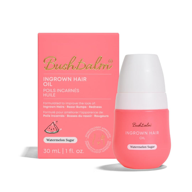 Bushbalm Ingrown Hair Oil - Helps Prevent and Repair Skin from Ingrown Hairs, Razor Burn & Underarm Bumps - Soothe Skin from Post Shave Itchiness, Irritation and Redness, 30 ml - Watermelon Sugar Oil - BeesActive Australia