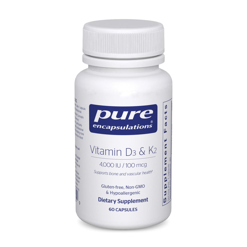 Pure Encapsulations Vitamin D3 & K2 - Bone & Vascular Health Support - Immune Function Support* - Gluten Free - Non-GMO - 60 Capsules 60 Count (Pack of 1) - BeesActive Australia