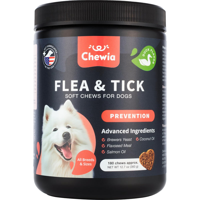 Immune System Support Soft Chews for Dogs - Flea Support for Dogs - Delicious Soft Chewables with Brewers Yeast, Coconut & Salmon Oil