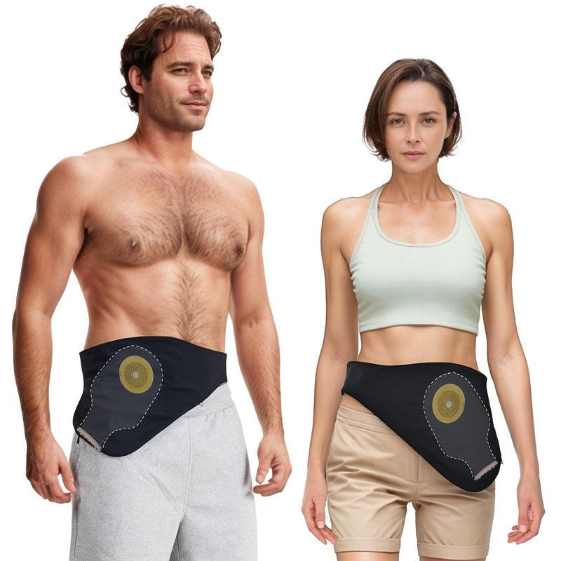 Diagonal Ostomy Belt: Leak - Proof & Odor - Masking Solution, Ostomy Bag Covers for Men and Women, Suitable for Right Stoma-Black,L Large - BeesActive Australia