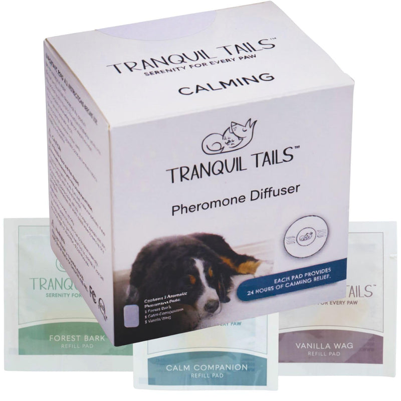 Calming Pheromone Diffuser for Dogs, Anxiety Relief, Petroleum Free, Fast Acting, Calm During Fireworks, Includes 3 Scented and 1 Unscented Pad | Dog Calming Pheromone