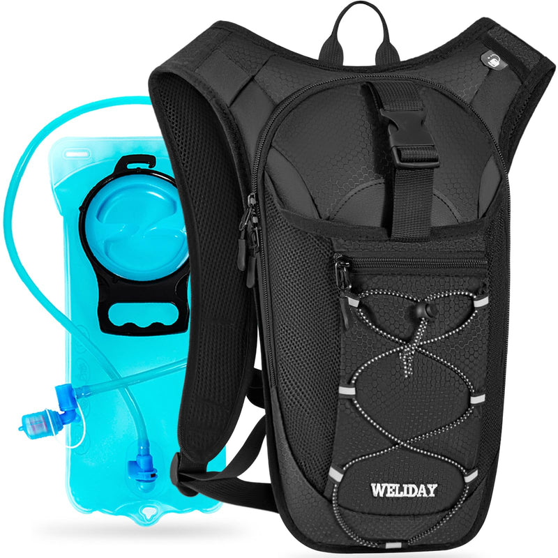 Hydration Backpack with 2L Water Bladder, Lightweight Hydro Pack for Cycling, Running, Hiking, Climbing Black - BeesActive Australia